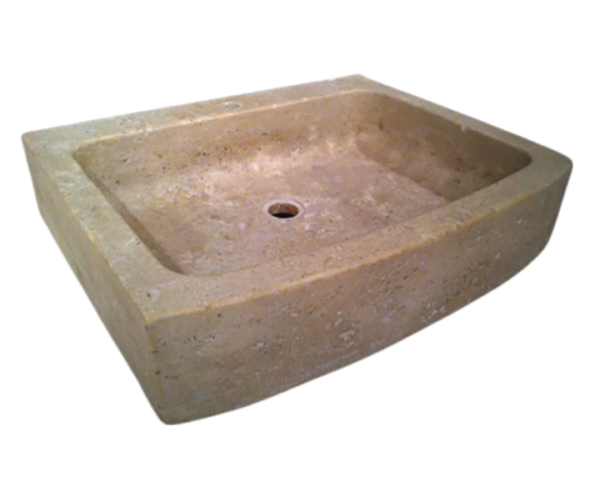 Evier en pierre Mougins 1 bac - 140 x 65 x 18 - Comblanchien Clair Adouci - COMPTOIR DES PIERRES