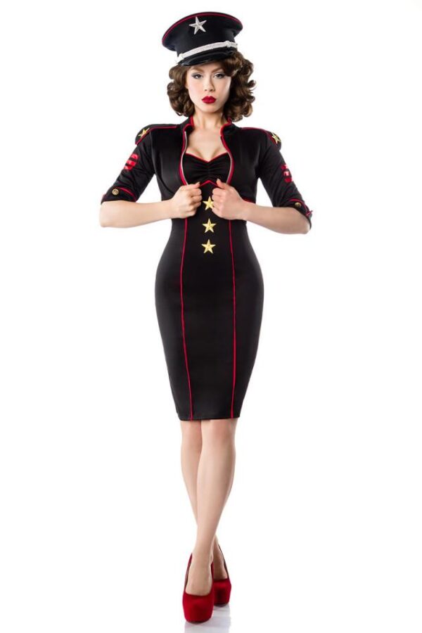 Robe militaire avec veste - noir/rouge - L-Belsira – Image 2