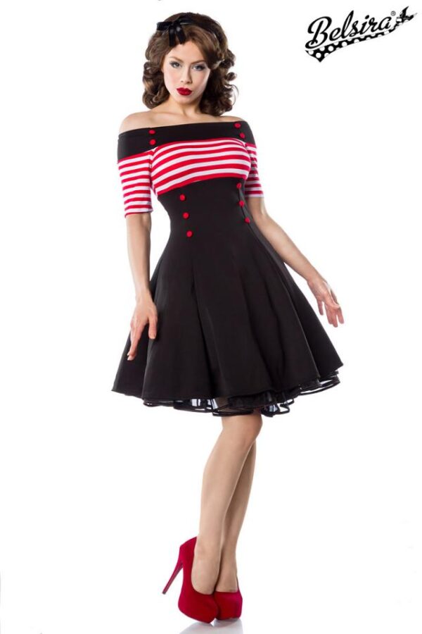 Robe Vintage - noir/rouge/blanc - XL-Belsira