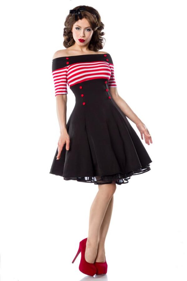 Robe Vintage - noir/rouge/blanc - XL-Belsira – Image 2