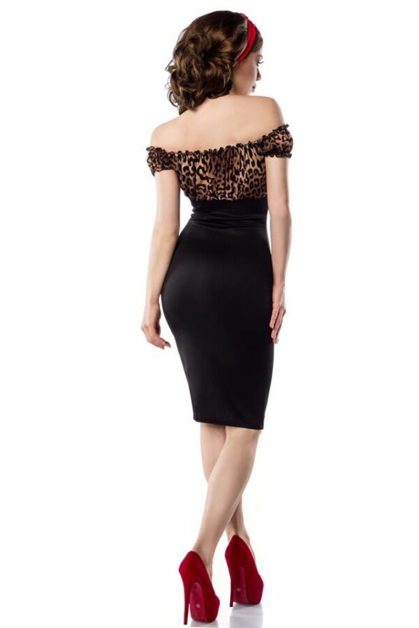 Robe crayon vintage - léopard/noir - XS-Belsira – Image 3