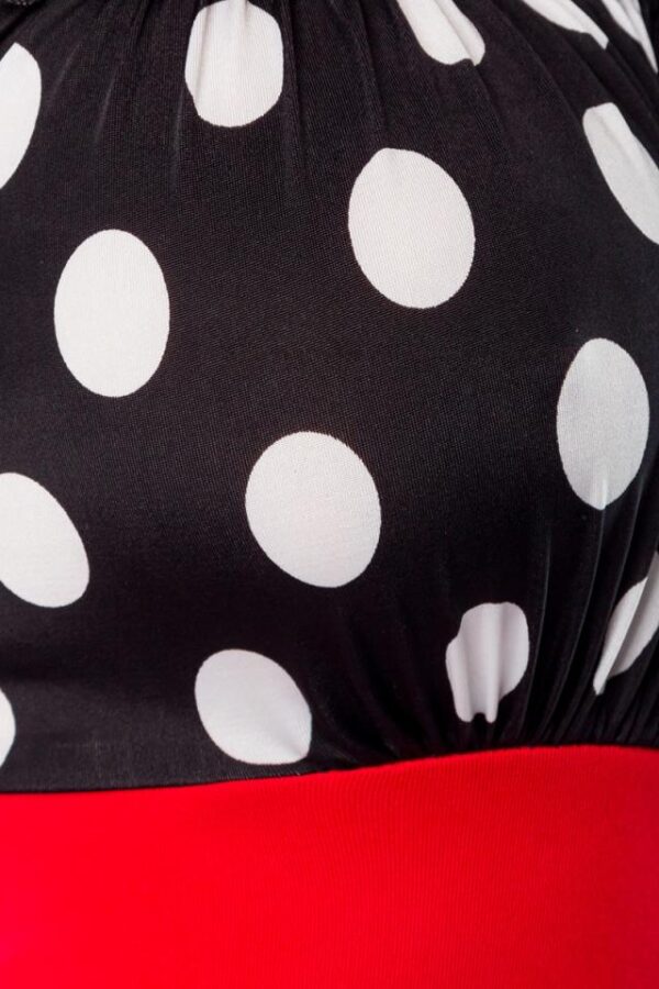 Robe crayon vintage - rouge/noir/blanc - L-Belsira – Image 4