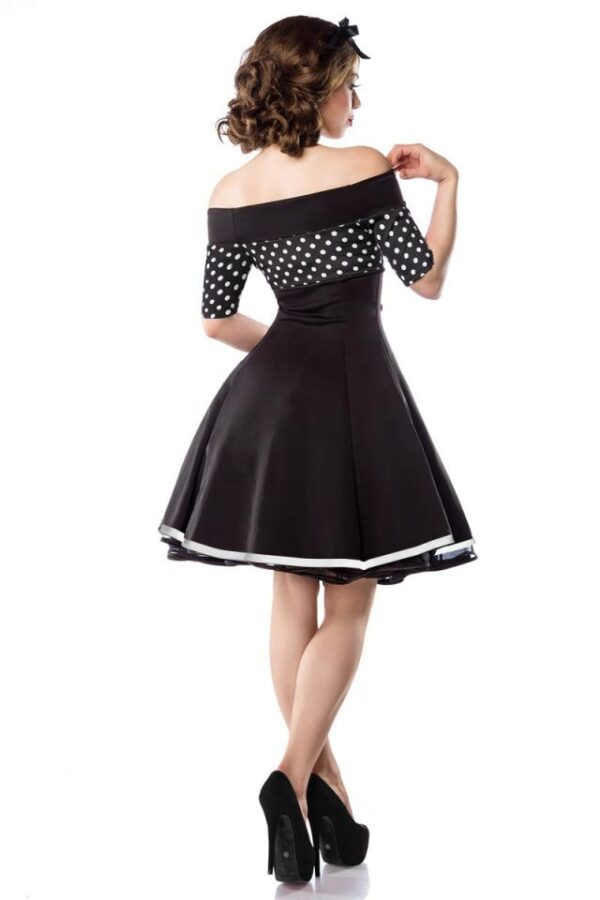 Robe Vintage - noir/blanc/pois - 2XL-Belsira – Image 3