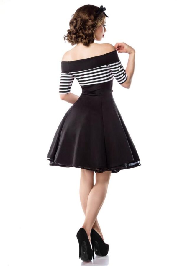 Robe vintage - noir/blanc/rayures - S-Belsira – Image 3