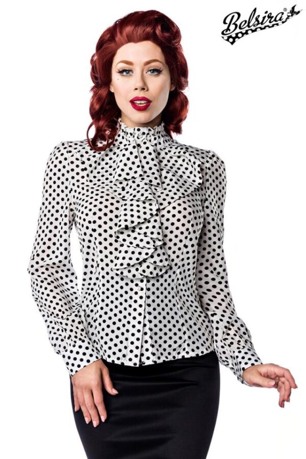 Blouse Quilling - blanc/noir - S-Belsira