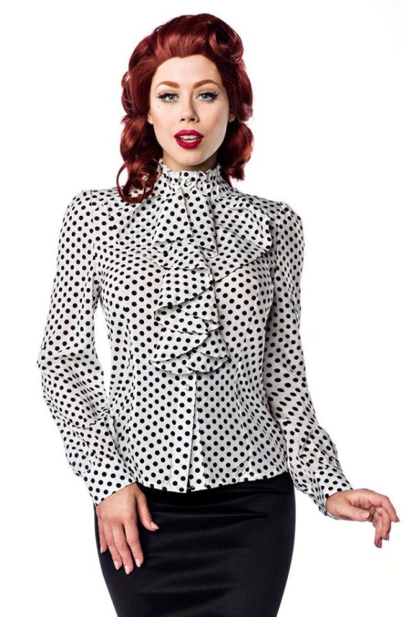 Blouse Quilling - blanc/noir - S-Belsira – Image 2