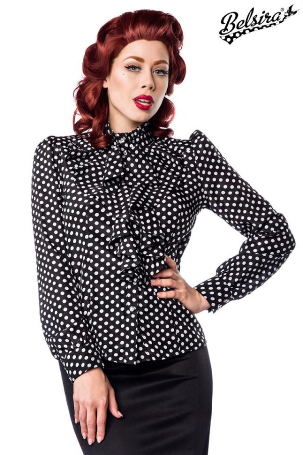 Blouse quilling - noir/blanc - XS-Belsira