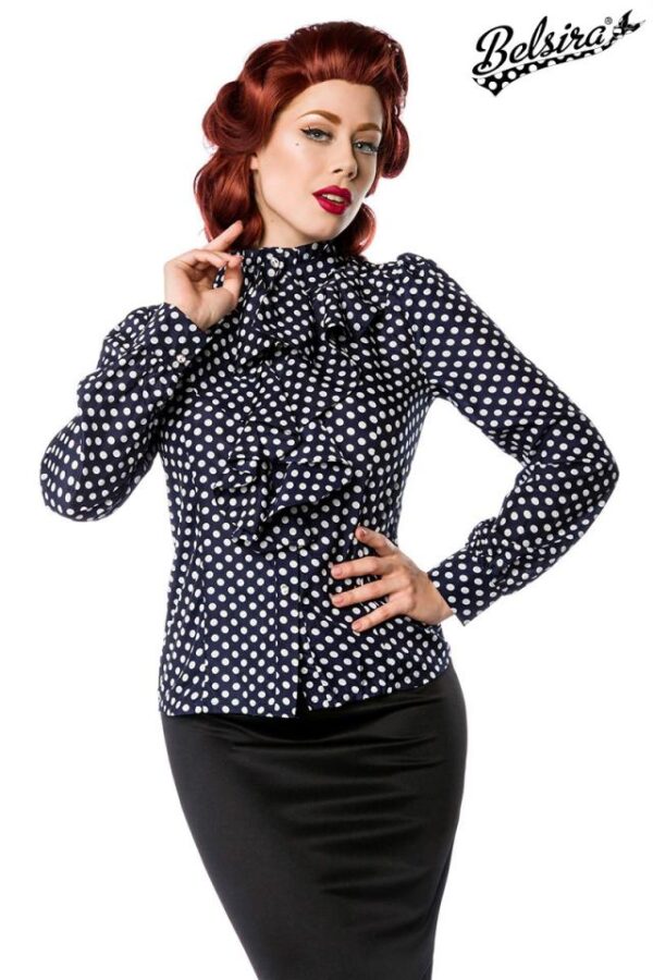 Blouse quilling - bleu/blanc - XS-Belsira
