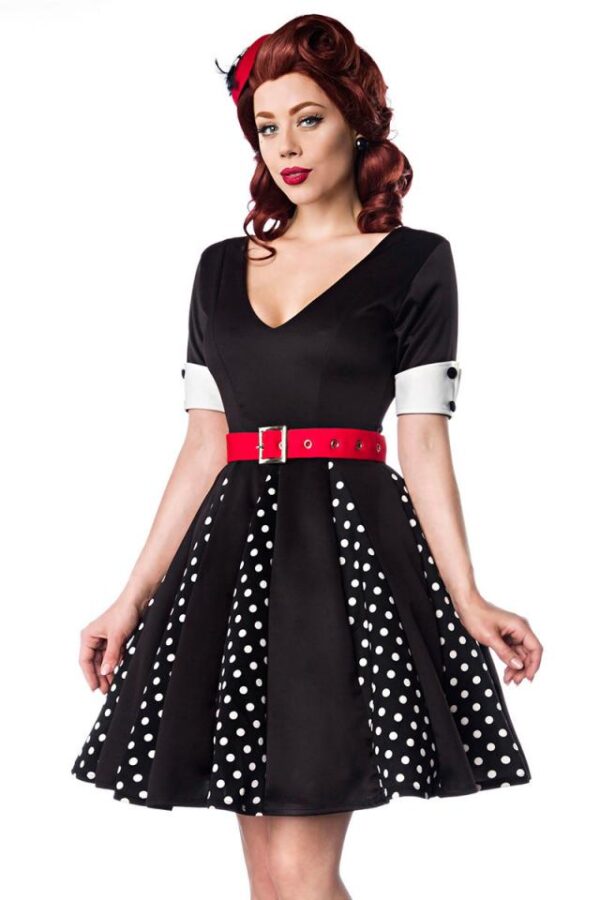 Robe Godet - noir/blanc/rouge - M-Belsira – Image 2