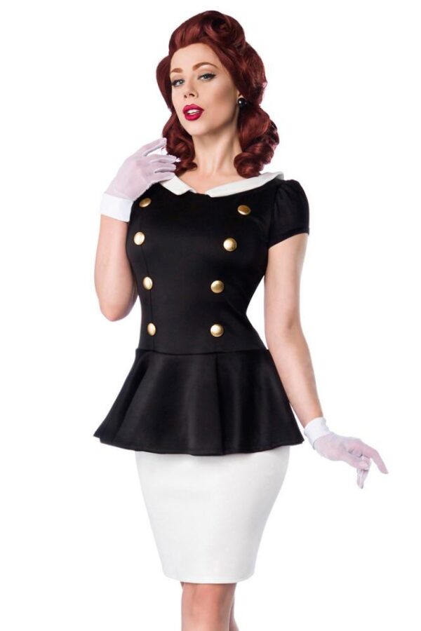 Robe à col Claudine - noir/blanc - S-Belsira – Image 2