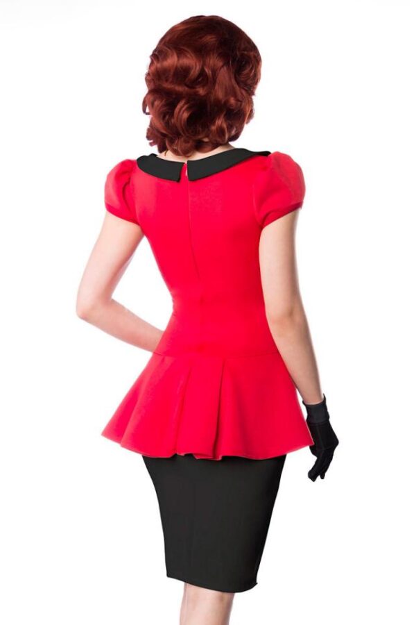 Robe col Claudine - rouge/noir - XS-Belsira – Image 3
