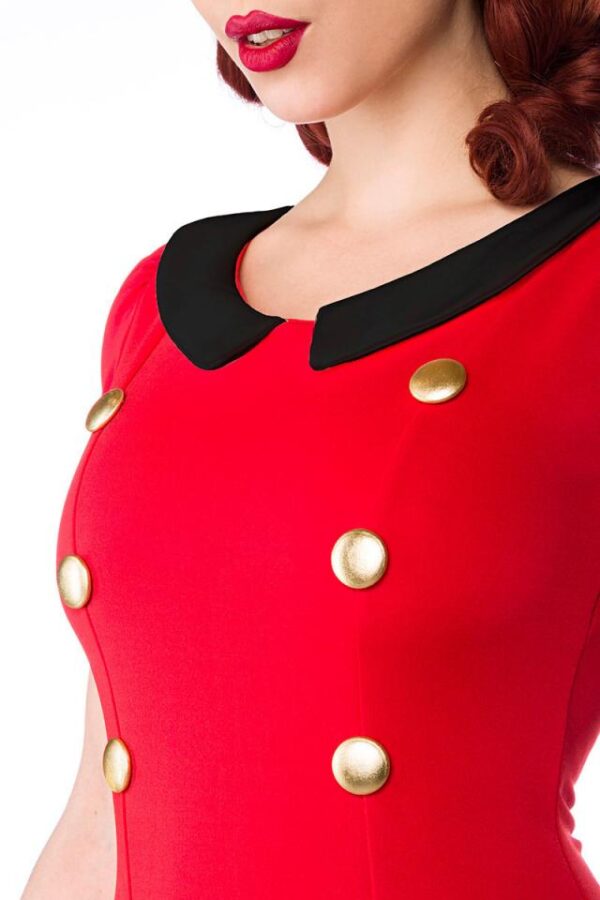 Robe col Claudine - rouge/noir - XS-Belsira – Image 4
