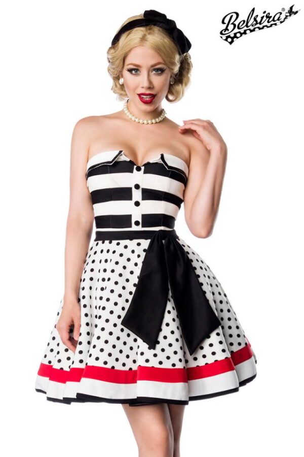 Robe bustier - blanc/noir/rouge - XL-Belsira
