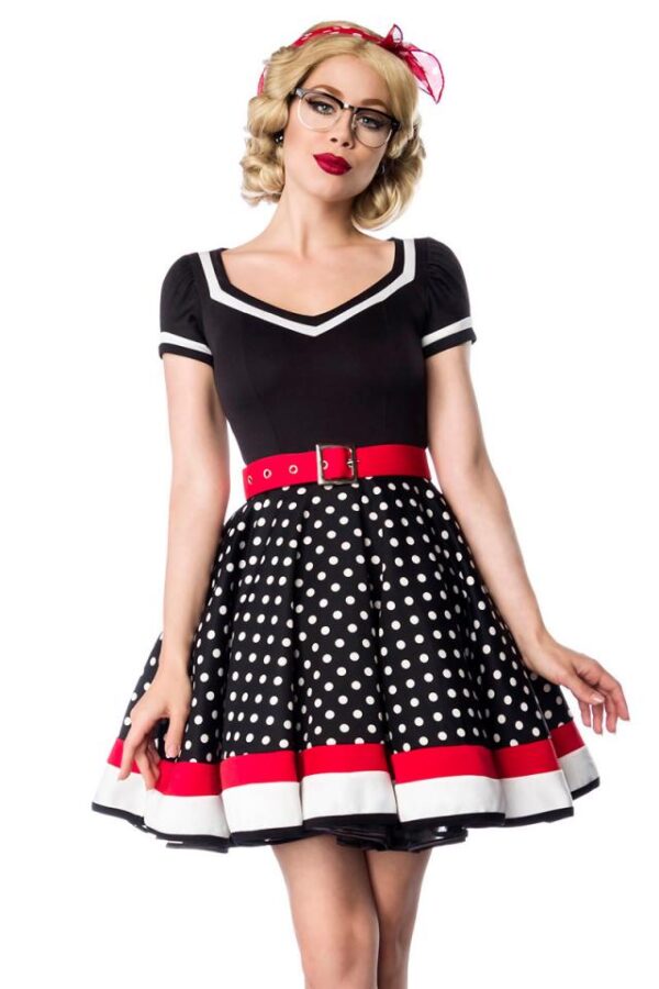 Robe avec Ceinture - noir/blanc/rouge - 3XL-Belsira – Image 2