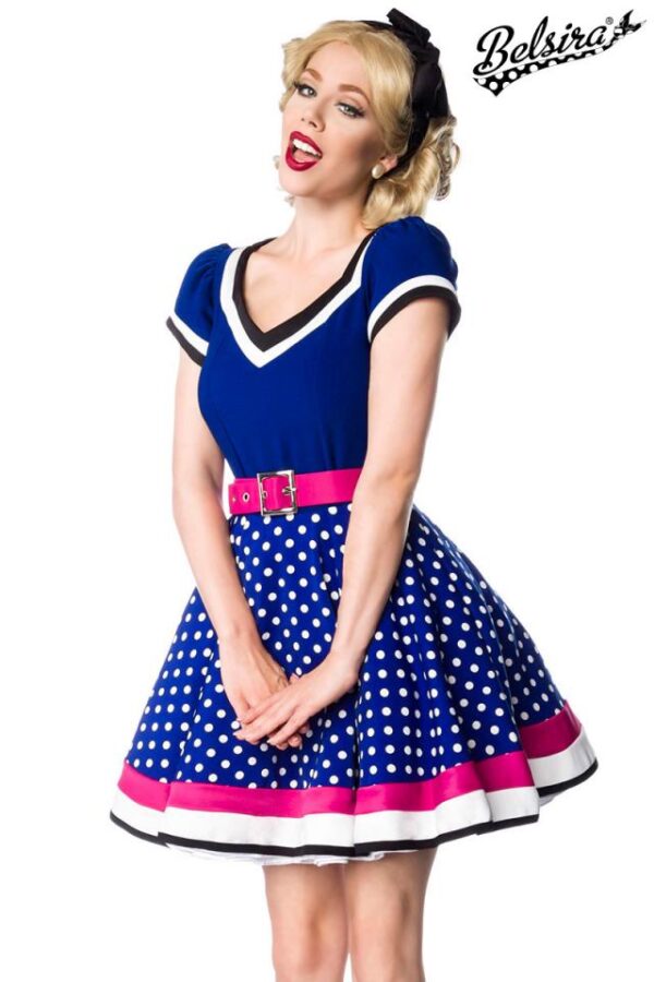 Robe avec Ceinture - bleu/rose/blanc - 2XL-Belsira