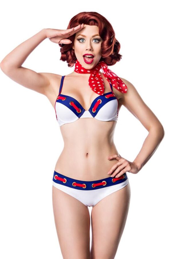 Bikini style marine - blanc/bleu/rouge - XS-Belsira – Image 2