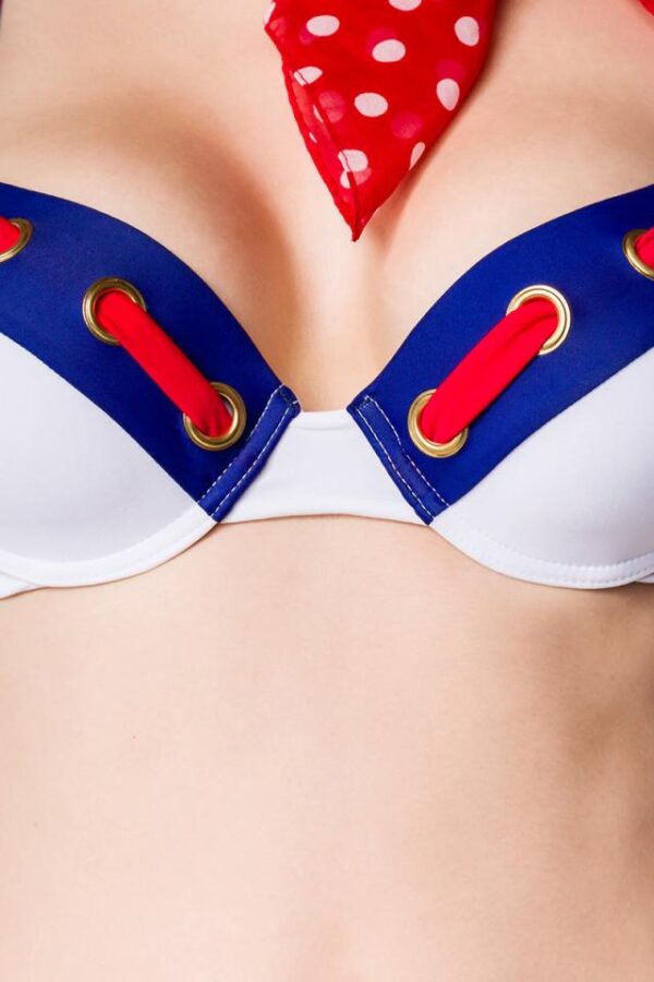 Bikini style marine - blanc/bleu/rouge - XS-Belsira – Image 4