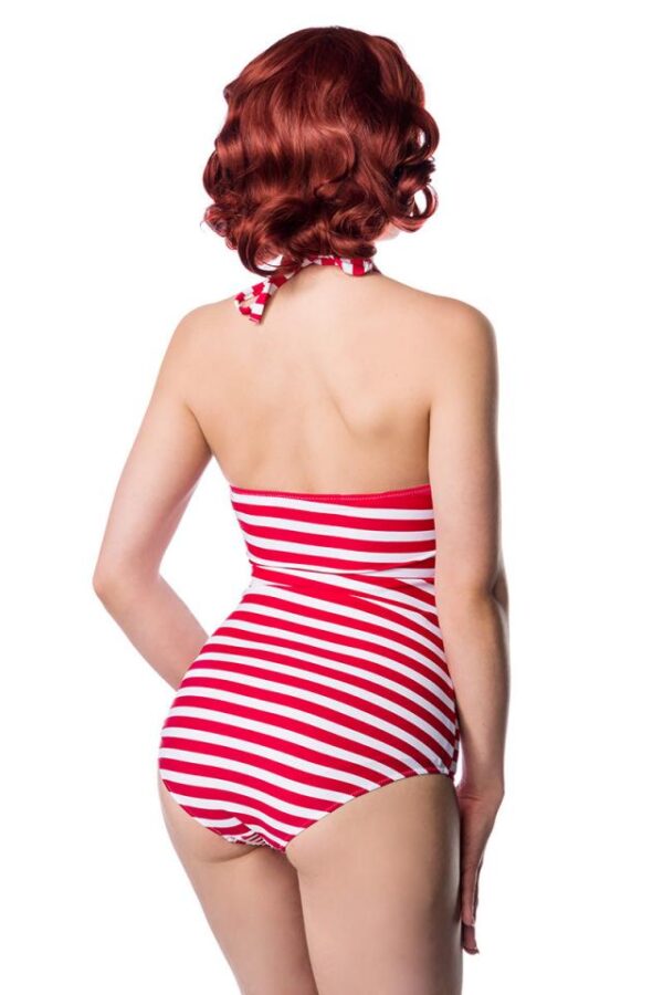 Maillot de bain tour de cou - rouge/blanc - 3XL-Belsira – Image 3