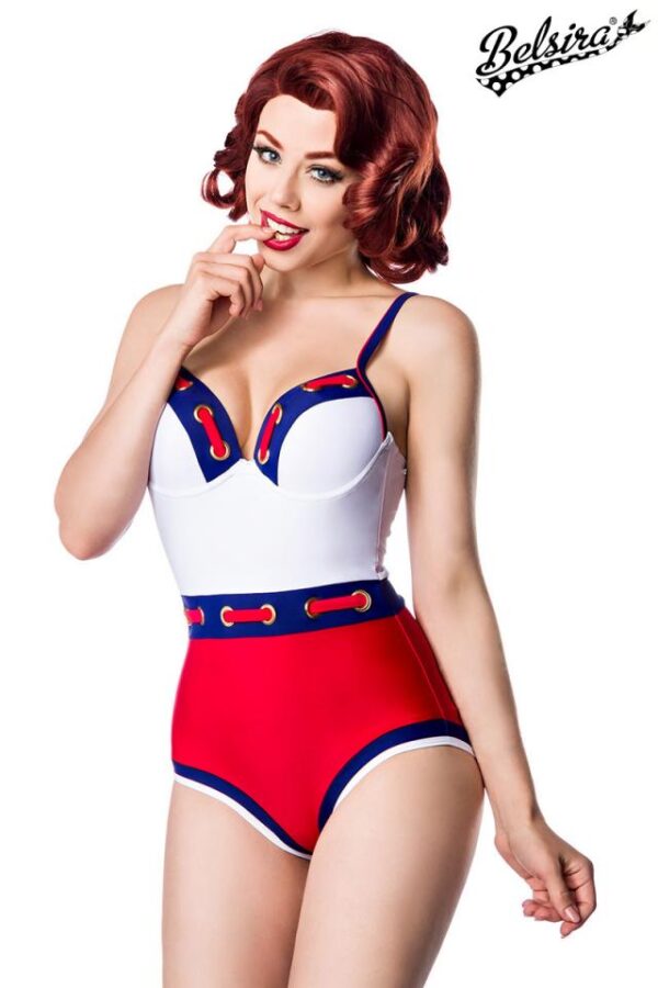 Maillot de bain Marine - blanc/bleu/rouge - S-Belsira