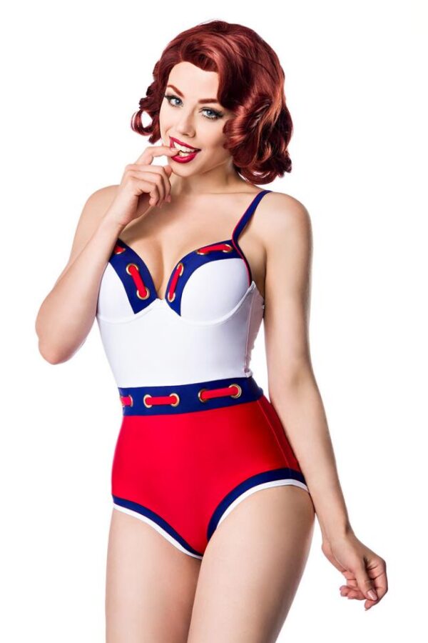 Maillot de bain Marine - blanc/bleu/rouge - S-Belsira – Image 2