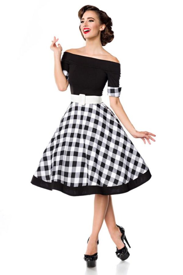Robe trapèze sans bretelles - noir/blanc - S-Belsira – Image 2