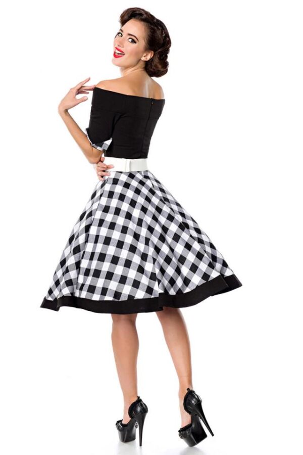 Robe trapèze sans bretelles - noir/blanc - S-Belsira – Image 3