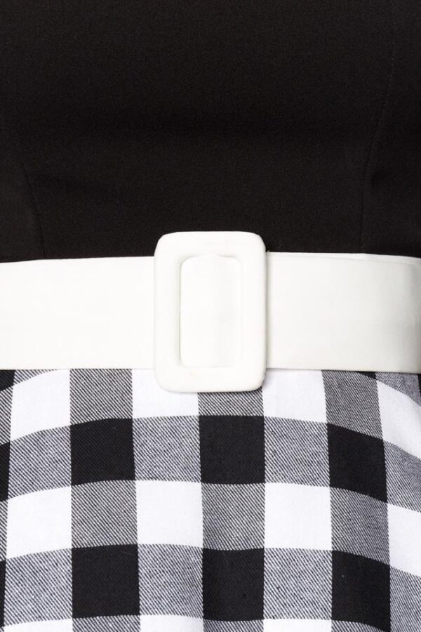 Robe trapèze sans bretelles - noir/blanc - S-Belsira – Image 4