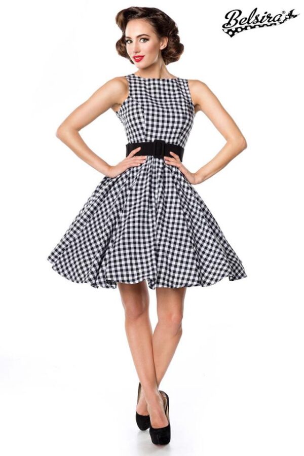 Robe à carreaux - noir/blanc - M-Belsira
