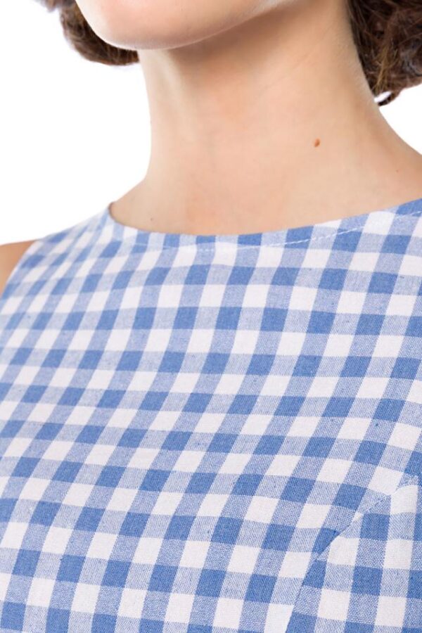 Robe à Carreaux - bleu/blanc - 3XL-Belsira – Image 4