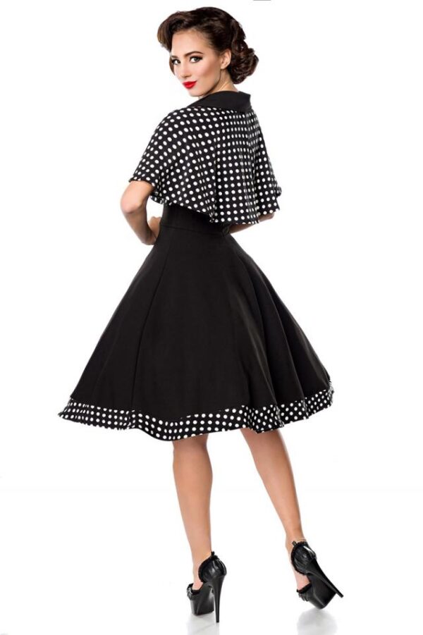 Robe trapèze avec cape - noir/blanc - XS-Belsira – Image 3