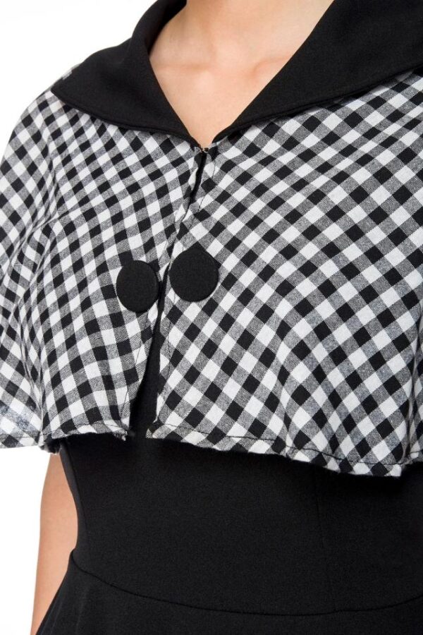 Robe trapèze avec cape - noir/à carreaux - 4XL-Belsira – Image 4
