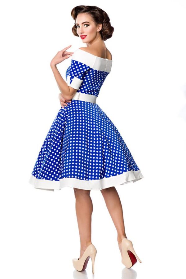 Robe trapèze sans bretelles - bleu/blanc - XL-Belsira – Image 3