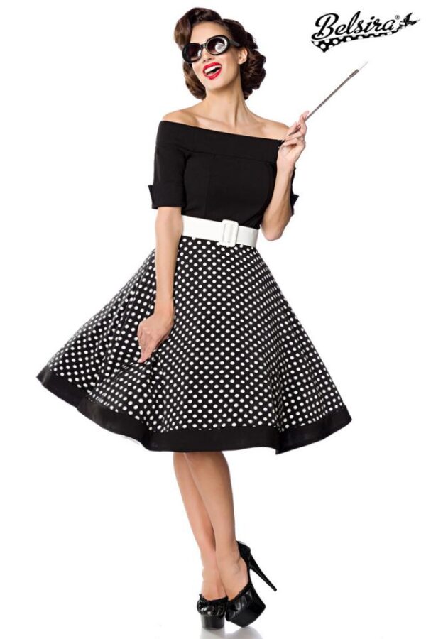 Robe trapèze sans bretelles - noir/blanc - 3XL-Belsira