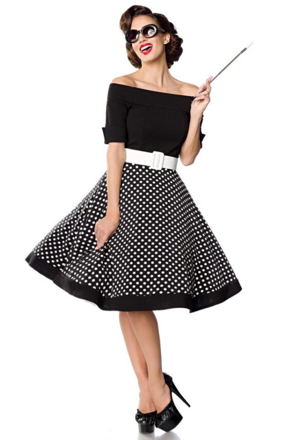 Robe trapèze sans bretelles - noir/blanc - 3XL-Belsira – Image 2