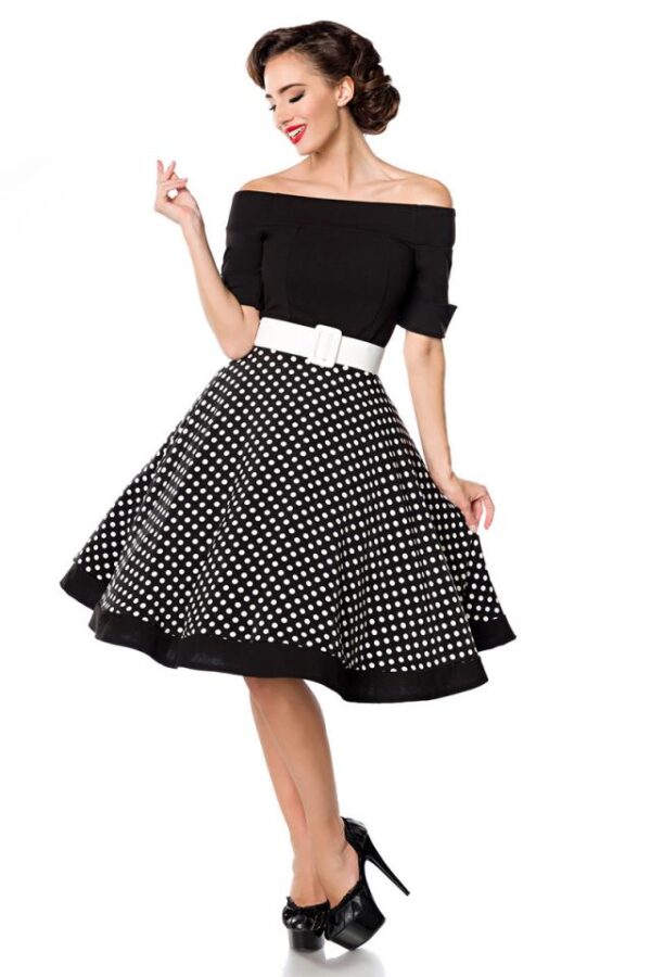 Robe trapèze sans bretelles - noir/blanc - 3XL-Belsira – Image 4
