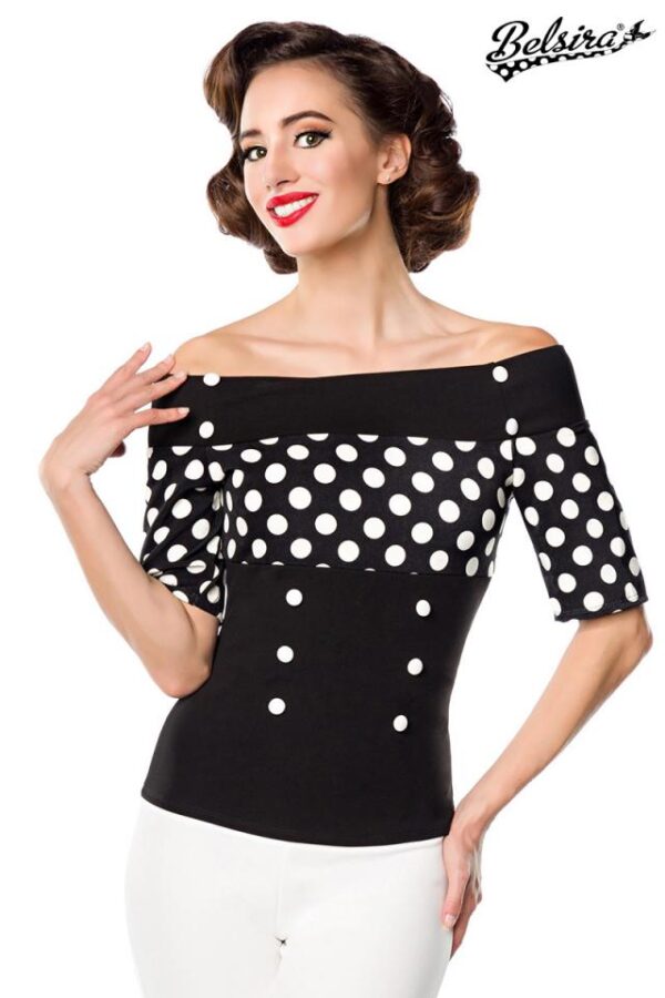 Haut en jersey - noir/blanc/à pois - M-Belsira