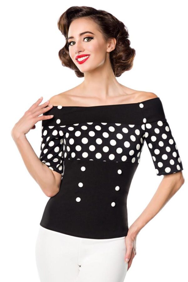 Haut en jersey - noir/blanc/à pois - M-Belsira – Image 2