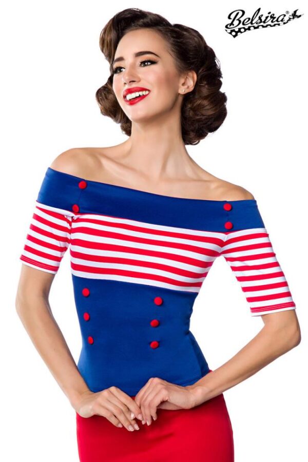 Top en jersey - bleu/blanc/rouge - XL-Belsira