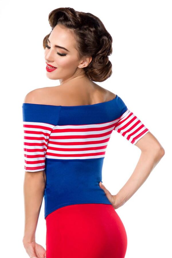 Top en jersey - bleu/blanc/rouge - XL-Belsira – Image 3
