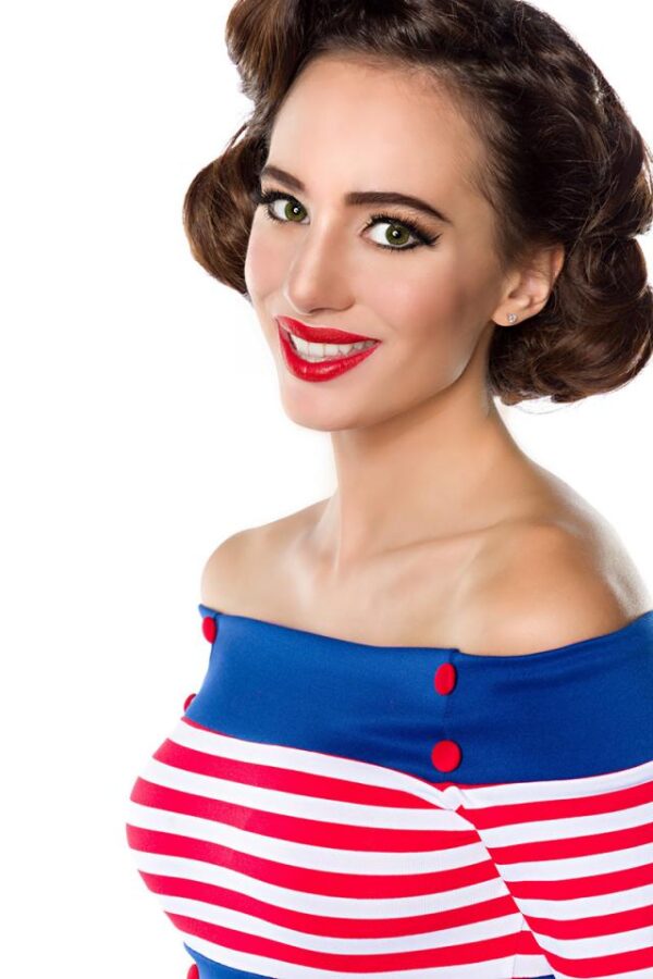 Top en jersey - bleu/blanc/rouge - XL-Belsira – Image 4