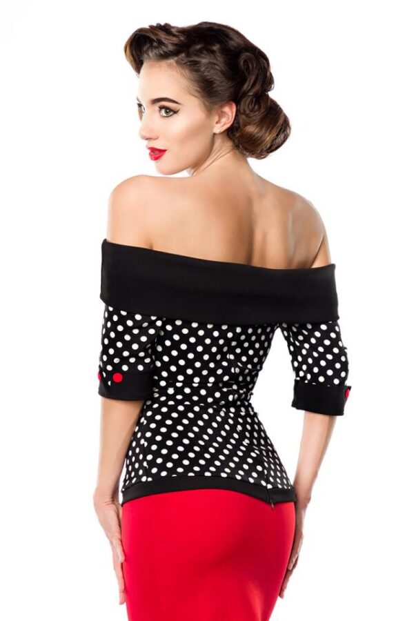 Haut en jersey - noir/blanc/rouge - L-Belsira – Image 3
