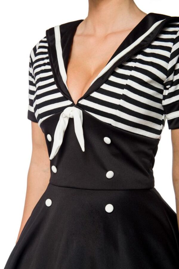 Robe trapèze style marine - noir/blanc - 2XL-Belsira – Image 4