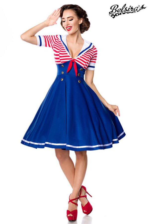 Robe trapèze style marine - bleu/rouge/blanc - XL-Belsira