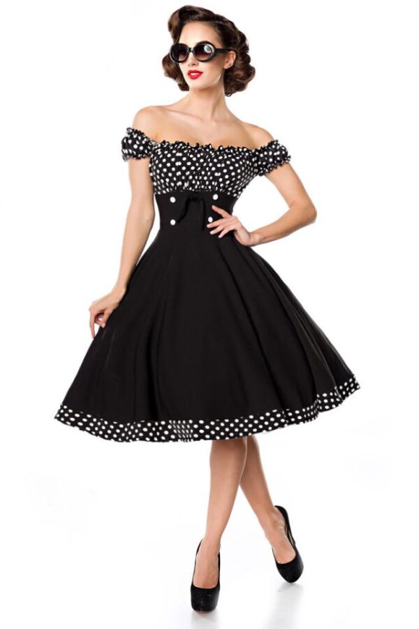 Robe trapèze sans bretelles - noir/blanc - 2XL-Belsira – Image 2