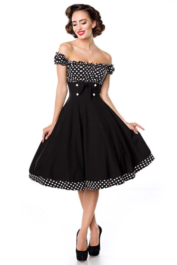 Robe trapèze sans bretelles - noir/blanc - 2XL-Belsira – Image 4