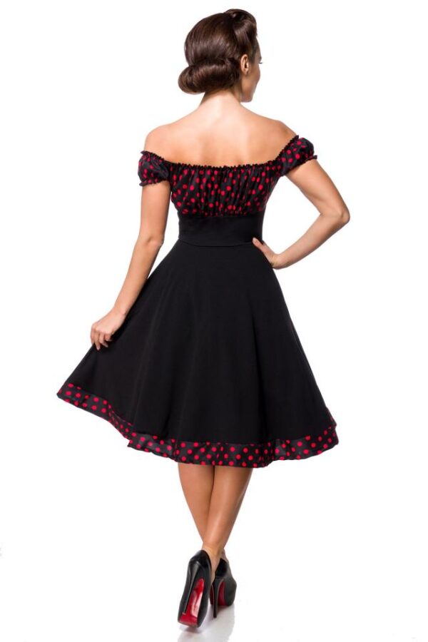 Robe trapèze sans bretelles - noir/rouge - XS-Belsira – Image 3