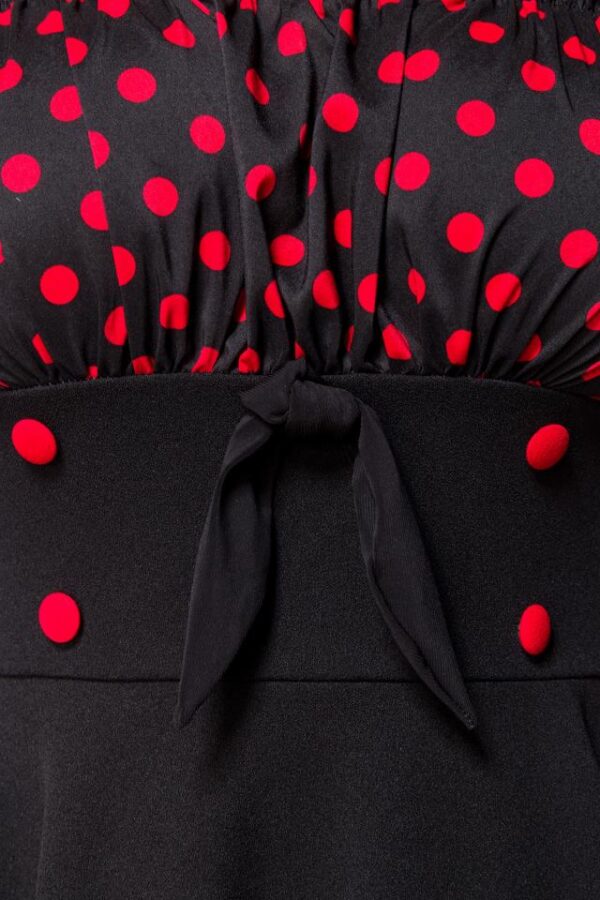 Robe trapèze sans bretelles - noir/rouge - XS-Belsira – Image 4