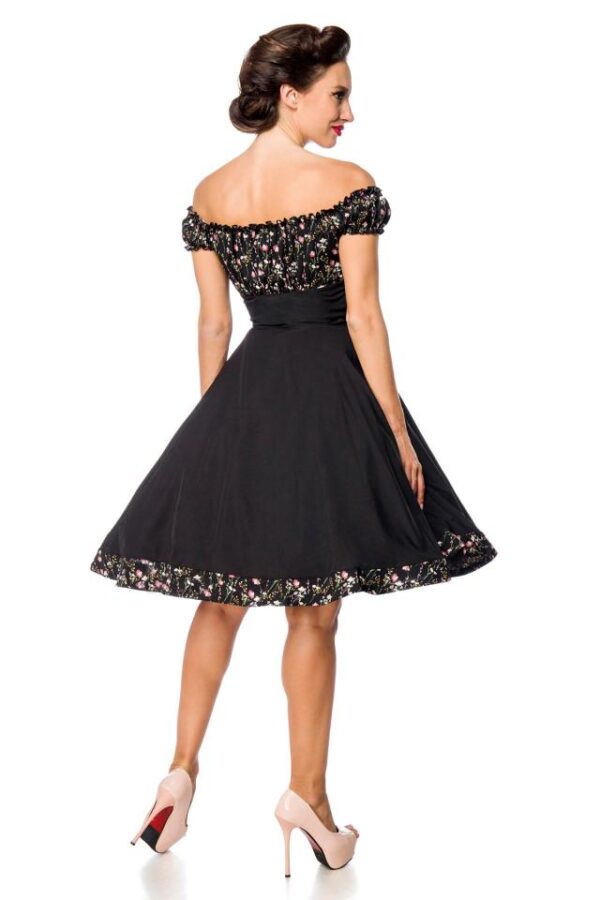 Robe trapèze sans bretelles - noir/rose - XL-Belsira – Image 3