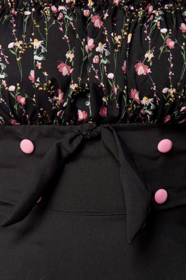 Robe trapèze sans bretelles - noir/rose - XL-Belsira – Image 4