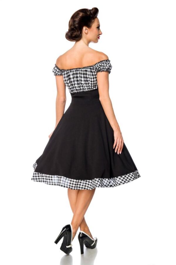 Robe trapèze sans bretelles - noir/à carreaux - 2XL-Belsira – Image 3